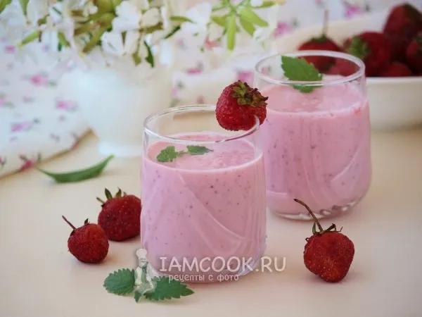 Фото блюда: Кефир с клубникой