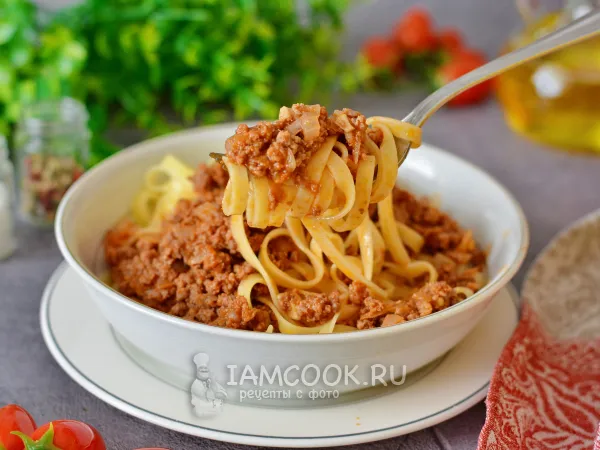 Фото блюда: Фетучини Болоньезе