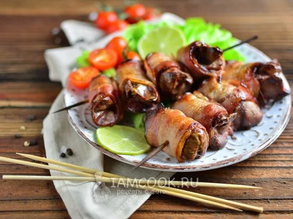 Фото блюда: Печень в беконе на мангале