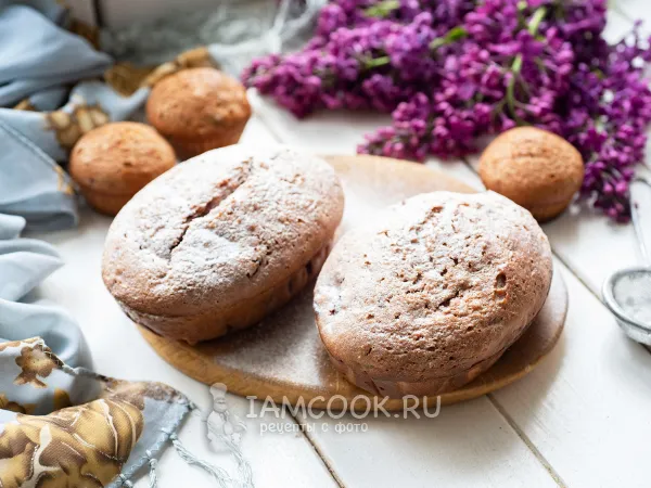 Фото блюда: Кекс с вареньем на молоке