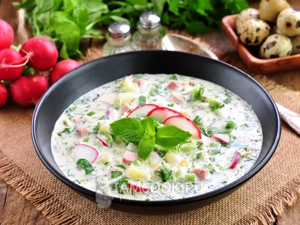 Фото готового блюда: Окрошка на минералке с майонезом