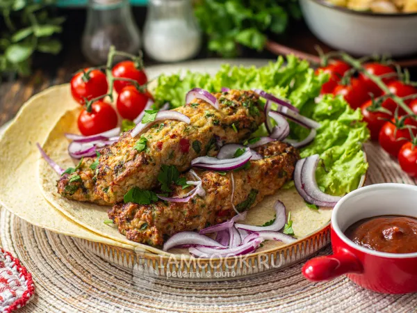 Фото блюда: Люля-кебаб из курицы в аэрогриле