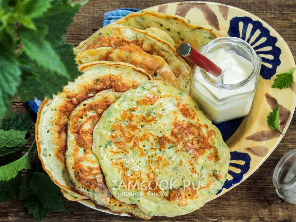 Фото блюда: Оладьи с крапивой