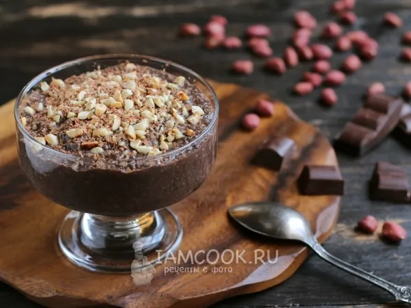 Фото готового блюда: Шоколадный чиа пудинг