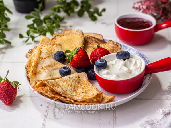 Фото блюда: Блины из цельнозерновой муки (рецепт для диабетиков)