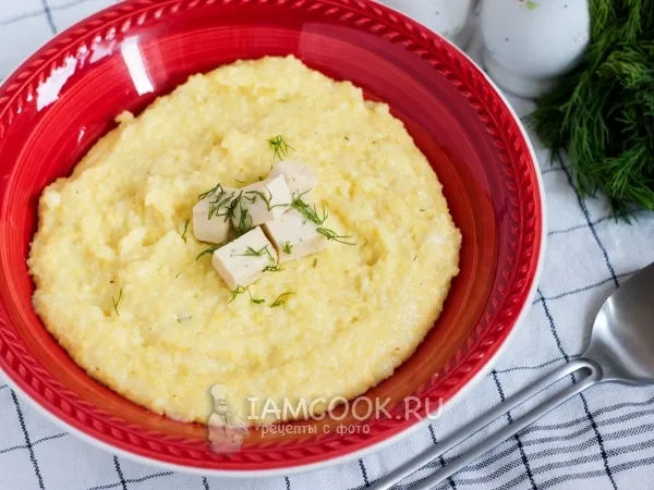 Фото блюда: Кукурузная каша с сыром