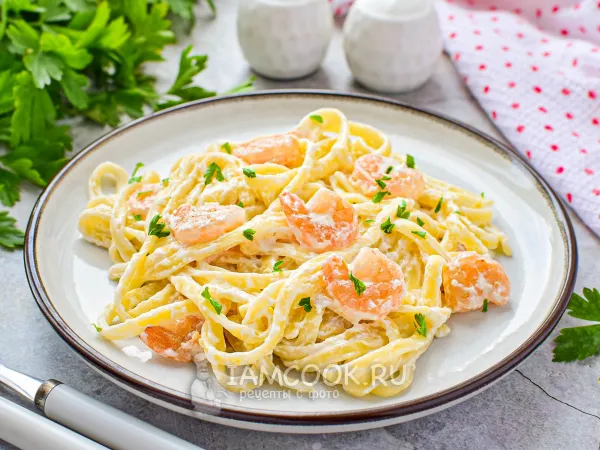 Фото блюда: Паста с креветками и маскарпоне