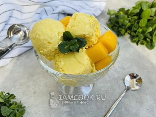 Фото блюда: Мороженое из манго и кокосового молока