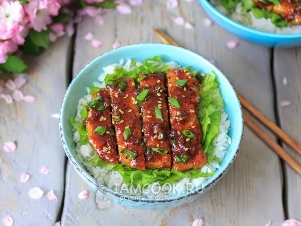 Фото блюда: Донбури со свининой в соусе терияки