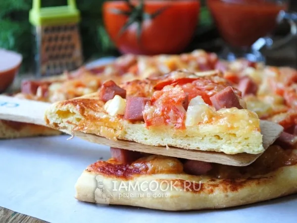 Фото блюда: Быстрое тесто для пиццы на майонезе (+пицца)