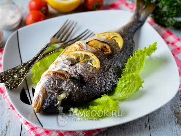 Фото блюда: Дорадо с зеленью и лимоном в духовке