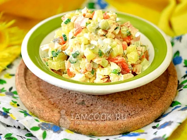 Фото готового блюда: Оливье «копчёный»