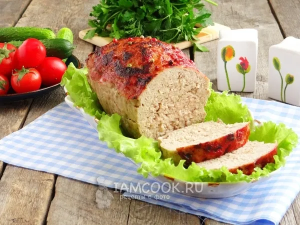 Фото блюда: Мясной хлебец из фарша в духовке