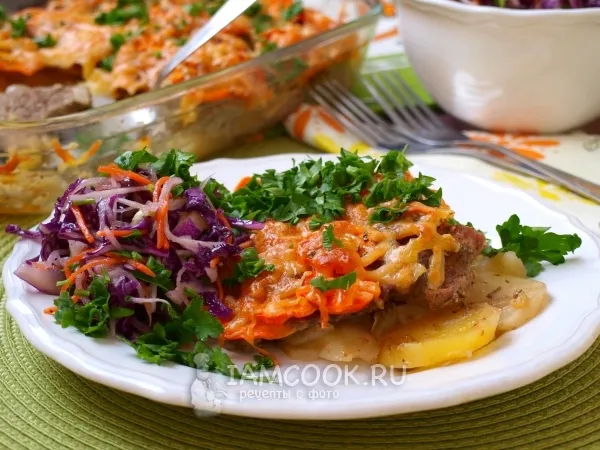 Фото блюда: Картошка под шубой в духовке