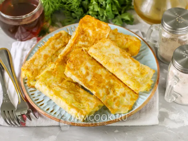 Фото готового блюда: Жареный лаваш с балыком и картофелем