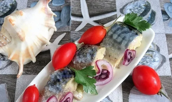 Фото блюда: Скумбрия, маринованная горячим способом