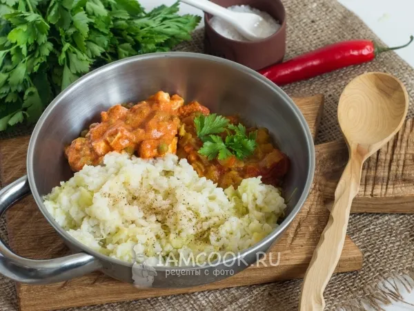 Фото блюда: Сырный рис с кабачками