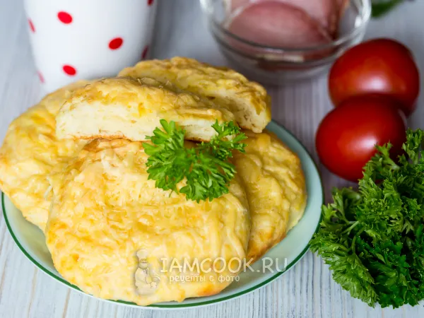 Фото блюда: Творожные лепешки с сыром в духовке