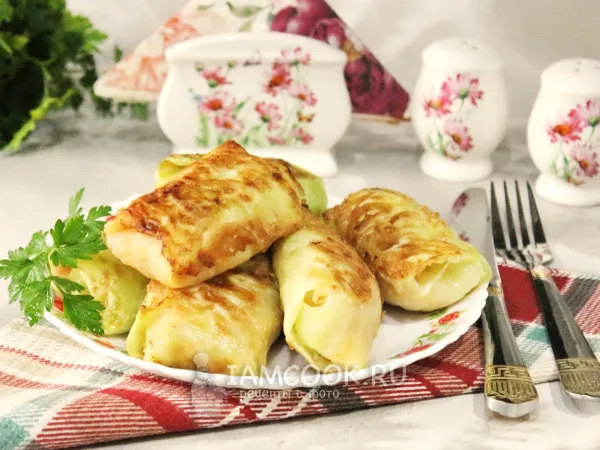 Фото готового блюда: Жареные голубцы на сковороде