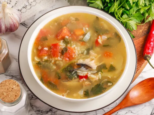 Фото блюда: Уха из головы форели с рисом