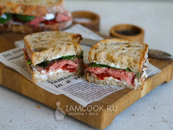 Фото готового блюда: Сэндвич с телятиной