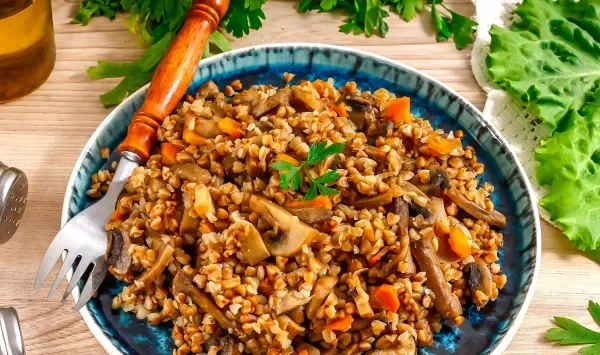 Фото блюда: Гречка по-царски с грибами