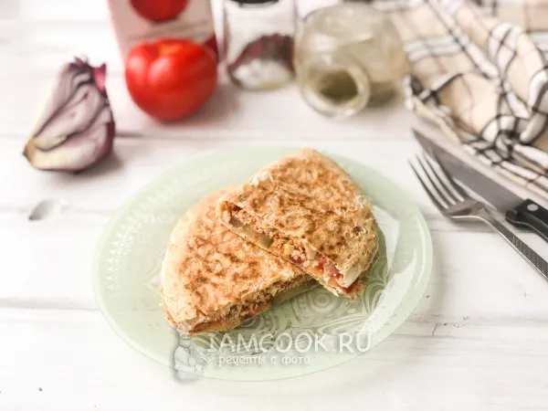 Фото готового блюда: Ленивый «гамбургер» в лаваше