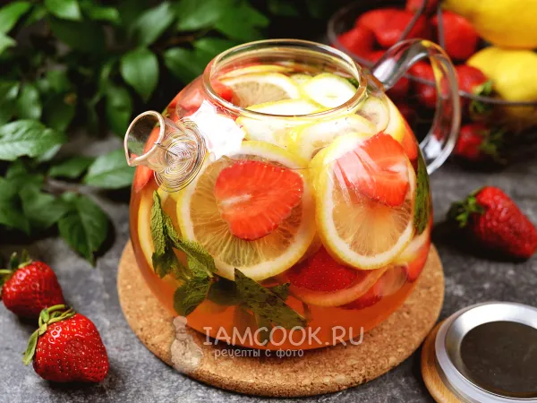 Фото блюда: Лимонад без сахара (с клубникой)