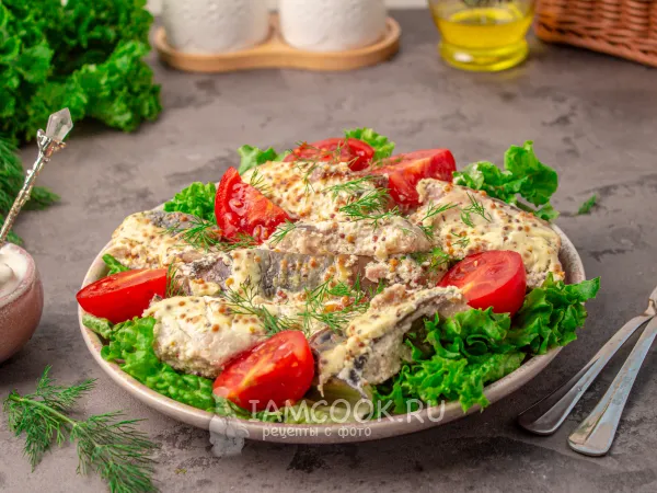 Фото блюда: Карп кусочками в духовке в сметане