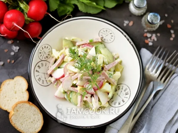 Фото блюда: Салат из копченого говяжьего языка