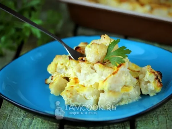 Фото готового блюда: Цветная капуста под сырным соусом