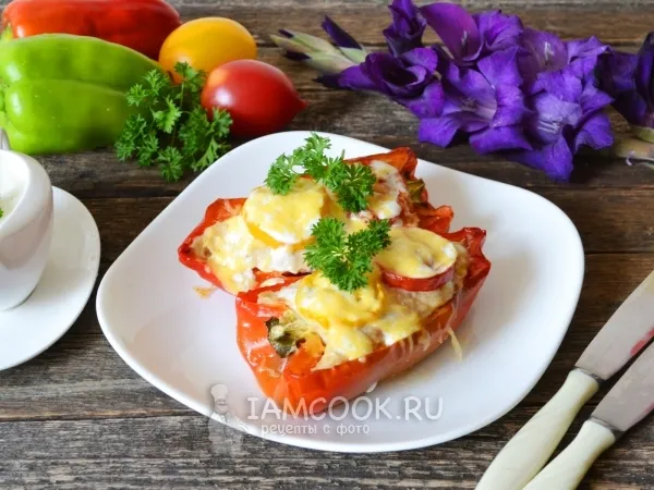 Фото блюда: Перец, фаршированный курицей