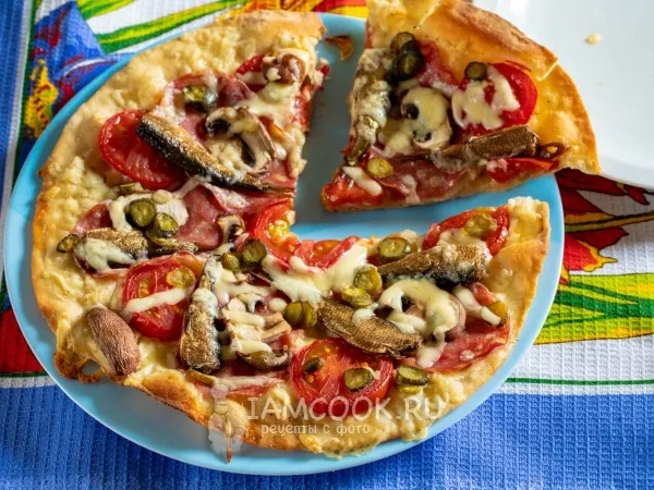 Фото готового блюда: Пицца со шпротами