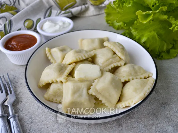 Фото блюда: Равиоли с курицей и грибами