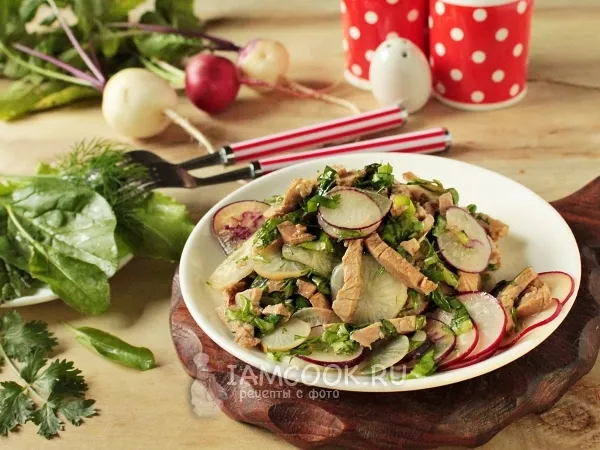 Фото блюда: Мясной салат с редисом