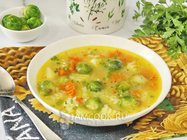 Фото готового блюда: Постный суп с брюссельской капустой