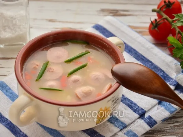 Фото блюда: Суп с сосисками и рисом