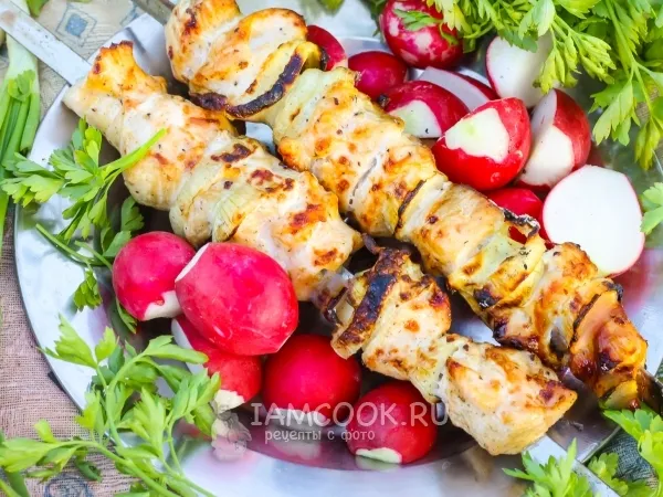 Фото блюда: Шашлык из курицы в майонезе