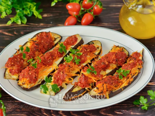 Фото блюда: Язычки из баклажанов в духовке