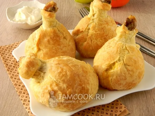 Фото блюда: Куриные ножки в мешочке из слоеного теста