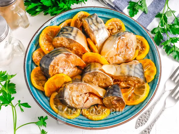 Фото блюда: Маринованная скумбрия в соевом соусе