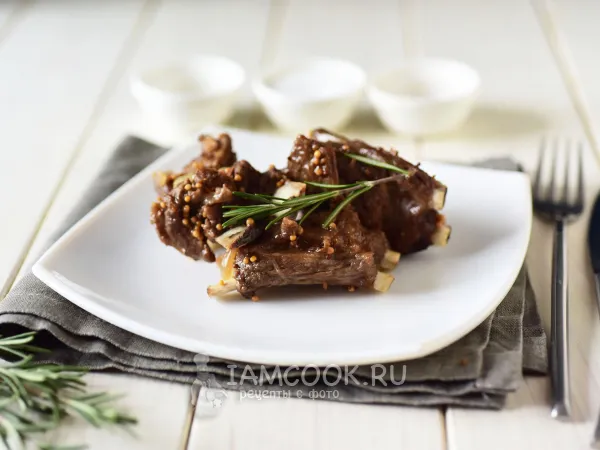 Фото готового блюда: Бараньи ребрышки в духовке в рукаве