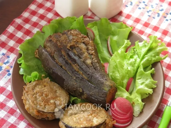 Фото готового блюда: Баклажаны с фаршем в кляре