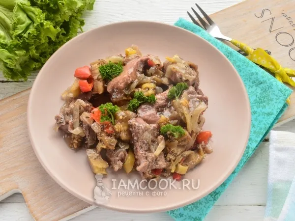 Фото блюда: Соте из говядины с овощами в духовке (в фольге)