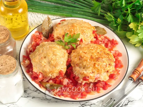 Фото готового блюда: Тефтели из индейки с рисом в духовке