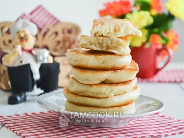 Фото блюда: Пышные оладьи на ряженке