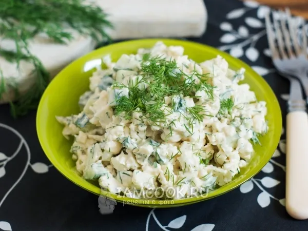 Фото блюда: Салат из цветной капусты в сметанной заправке