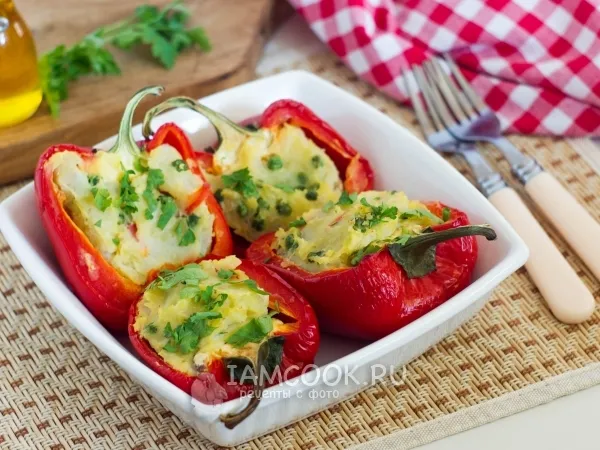 Фото блюда: Перец, фаршированный картофельным пюре