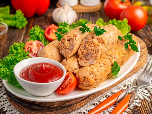 Фото готового блюда: Сосиски из индейки (домашние)