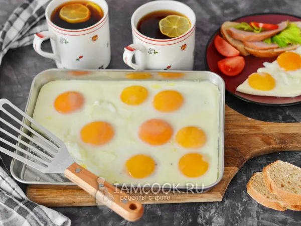Фото блюда: Запеченная яичница (на противне)